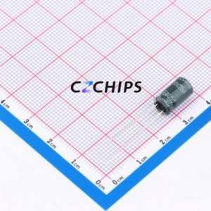 Condensateur électrolytique en aluminium à montage traversant 220uF10V6.3x11GF, montage traversant, D6.3xL11mm 220uF 20% 10V 300mA-100kHz - Product Image 1