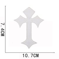 Patchs thermocollants en toile écologique brodés avec un motif de croix Chrome Heart pour la décoration des vêtements, des chaussures et des chapeaux