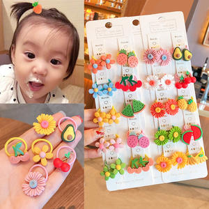 Mode Schattige Kleuren Cartoon Vers Fruit Bloem Elastische 10 Stuks Set Haarbanden Meisjes Acryl Elastiekjes Kid Haar Accessoires - Product Image 2