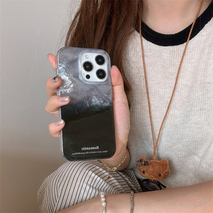 Funda de Lujo con Textura de Lámina de Estaño Glaciar de Doble Capa para iPhone 17ProMax 16 15 14 13 (Modelo para Parejas) - Product Image 4