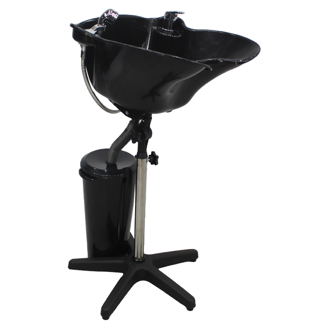 Black Portable Plastic Stand Hair Washing Shampoo Basin for Salon Equipment
