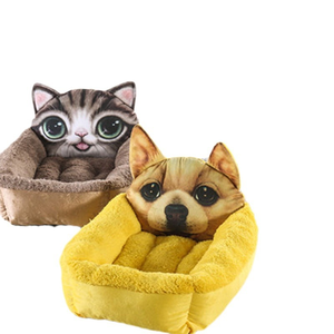 بيع بالجملة أزياء حمراء قصيرة أفخم دافئة الحيوانات الأليفة القط الكلب سرير مخصص اللون لينة عش القط أثاث المصنع - Product Image 2