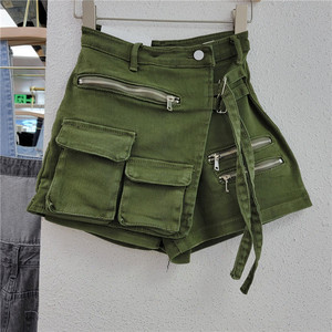 New Summer New Fashion Irregular Women Denim <strong>Shorts</strong> Casual Streetwear <strong>Lady</strong> Cargo Pocket <strong>Shorts</strong>