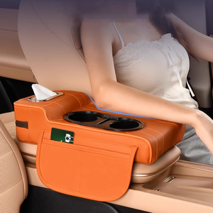 Accessori per Interni Auto di Alta Qualità, Bracciolo Centrale di Lusso a Doppio Strato con Cuscino e Portabicchieri in Pelle - Product Image 4