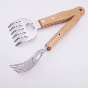 Daphyla נירוסטה בשר <span class=keywords><strong>bbq</strong></span> סט טפרים סט של 2 עץ ארוך ידית ממשך כפות חזיר יד כלי סוג מקל - Product Image 4