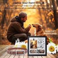 Marco de Fotos Conmemorativo para Mascotas, Color Negro, Vertical, para Mesa, con Clip para Collar, Regalo de Duelo por la Pérdida de una Mascota