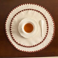 Set de table carré personnalisable en lin uni de style européen, brodé, isolant thermique, pour la décoration de la maison
