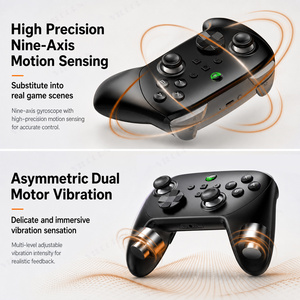 คอนโทรลเลอร์เกมไร้สาย S13 Dual Hall พร้อมปุ่มด้านหลังสำหรับ Switch และ PC รองรับการปลุกด้วยปุ่มเดียวพร้อมระบบสั่นคู่ - Product Image 3