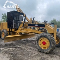 Niveleuse à moteur CAT 120K d'occasion, lame de 3,7 m, poids opérationnel de 14,34 tonnes, moteur Cat C7 d'origine, travaux de nivellement routier, construction de routes