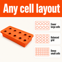 Plateau de semis en plastique personnalisé, nombre de cellules, taille, couleur, trous de drainage, empilable, OEM ODM, usine propre