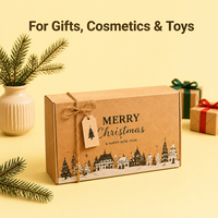 Boîte cadeau en papier kraft pour expédition, Noël, écologique, recyclable, biodégradable, emballage en papier naturel durable