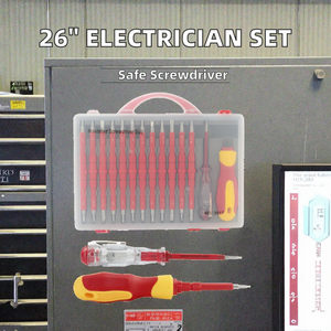 Jeu de <span class=keywords><strong>tournevis</strong></span> cruciformes et plats de 26 pouces de qualité industrielle, boîte à outils combinée pour <span class=keywords><strong>électricien</strong></span>, en plastique et acier, pour usage domestique - Product Image 3