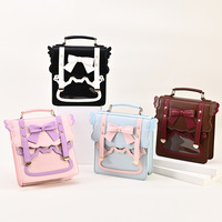 Vente en gros conception personnalisée PU coeur maison Ita sac avec fenêtre transparente broche affichage insérer couleur Itabag pour fille