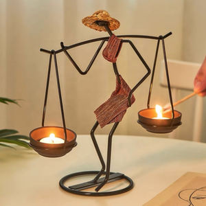 Retro vẻ đẹp rèn sắt nến chủ trang trí sáng tạo nhà lãng mạn dưới ánh nến trang trí bữa tối đạo cụ bàn ăn khách sạn - Product Image 3