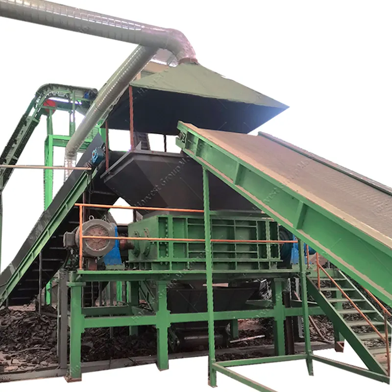 full automatic Car tire shredder waste tyre recycling machine production line rubber tire recycling plant price