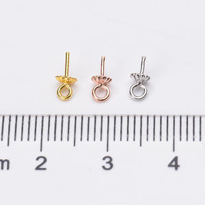 Pendentif vide en argent pur S925, accessoires DIY, perle de 4 mm, petit pendentif à suspendre avec plaque florale 3M, apprêts de bijouterie - Product Image 2