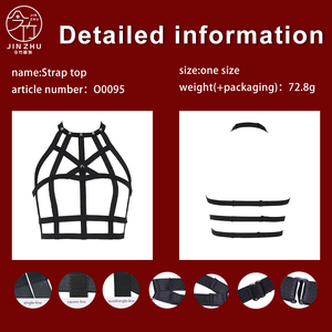 Lencería Erótica JINZHU con Tirantes Cruzados en la Espalda y Cuello Halter, Elástica y Sensual para Mujer - Product Image 4