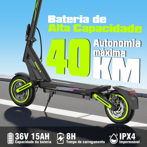 สกู๊ตเตอร์ไฟฟ้าพับได้ Brazil Stock E9MAX-n กำ<span class=keywords><strong>ลัง</strong></span>ไฟ 650 วัตต์ แบตเตอรี่ลิเธียม 15 แอมป์ชั่วโมง ความเร็ว 32 กม./ชม. ระยะทางวิ่ง 40 กม. ล้อขนาด <span class=keywords><strong>10</strong></span> นิ้ว รองรับน้ำหนักได้ 120 กก. - Product Image 3