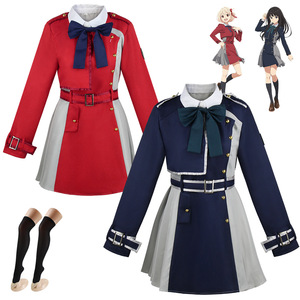 Disfraz de Cosplay de Lycoris Recoil, Vestido de Anime de Chizuka Nishiki Takina Inoue, Disfraz de Cosplay para Mujer Adulta, Estilo Uniforme Rojo y Azul - Product Image 1