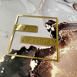 Honey And Sweetness Acrylic <b>Cake</b> Side <b>Decoration</b> Square Round Happy Birthday <b>Cake</b> Plugin Birthday Party <b>Supplies</b> - Product Image 5