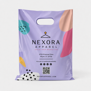 Sac en plastique découpé sur mesure en HDPE/LDPE avec poignée, recyclable, pour vêtements, avec logo - Product Image 5