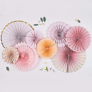 Nicro Round Tissue Paper Pinwheel Craft Birthday Wedding Wall Paper Home Decoration <strong>Background</strong> Party Supplies Paper Fans Kit - Product Image 6