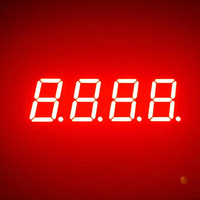 Layar LED 7 Segmen 4 Digit Super Merah (620-625 NM) 0,56 Inci Houkem-5648-A/BSR 12 pin 4 Titik