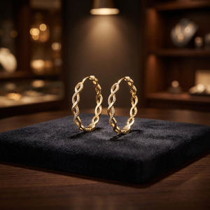 Últimos Pendientes de Aro de Aleación con Diseño de Paz, Chapados en Oro y Rodio, Antideslustre, Estilo Occidental - Product Image 3