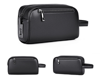 Nouveauté - Sacs à main antivol pour hommes en cuir PU, pochette pour hommes avec serrure intelligente à empreintes digitales, sacoche homme