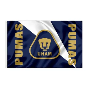 Grand drapeau 5x3ft (150cm x 90cm) ligue européenne FC Manchester AC Milan Pumas UNAM drapeaux de football football