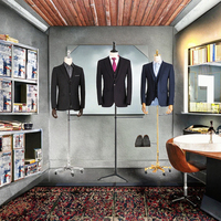 Costume d'affaires haut de gamme Mannequin mâle réglable demi-corps hommes robe forme torse factice avec bras en bois pour manteau veste affichage de chaussures