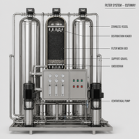Réservoir industriel en acier au carbone pour filtre mécanique à sable de quartz 5000L/heure pour système de prétraitement d'eau circulante