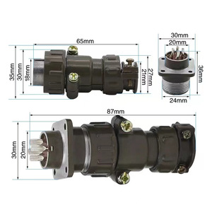 P20 Aviation Circular <b>Connector</b> Cable <b>Adapter</b> 20mm Opening with 2-Pin 3-Pin 4-Pin 5-Pin 7-Pin Options - Product Image 2