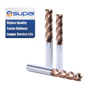 SUPAL HRC58 4 cannelures <span class=keywords><strong>Fraise</strong></span> plate en carbure de tungstène CNC pour acier inoxydable fonte - Product Image 1