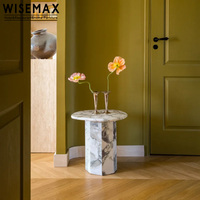 WISEMAXFURNITURE Meubles minimalistes pour la maison, table d'appoint en marbre naturel, table basse pour salon, petite table basse pour balcon
