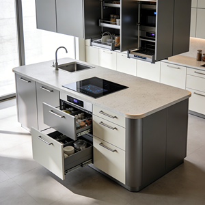 Gabinetes de Cocina Modernos y Compactos con <span class=keywords><strong>Microondas</strong></span> y Lavavajillas Integrados - Product Image 3