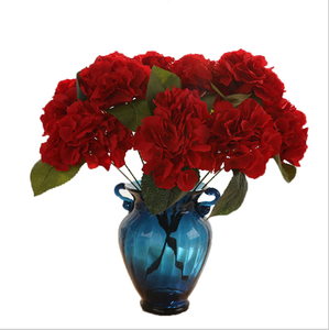 Venta caliente 5 cabezas artificial Hortensia azul Flor de seda para la decoración de interiores - Product Image 4