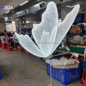LEDA Wedding Aisle Decorative Butterfly Lamp Events Party Stage <b>Backdrop</b> LED Light Glow Butterfly <b>Stand</b> - Product Image 4
