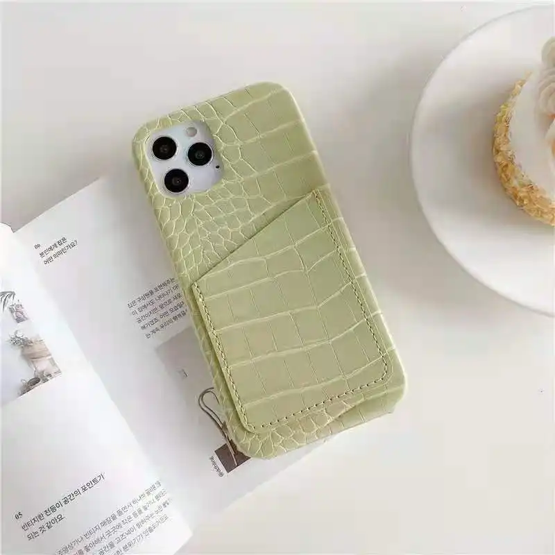 Wholesale High Quality Luxury Crocodile Leather Grain with Card Back Hard PC Mobile Phone Cover For Iphone 11 12 13 14 PRO MAX