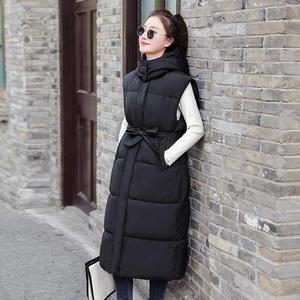 <span class=keywords><strong>Gilet</strong></span> <span class=keywords><strong>long</strong></span> matelassé à capuche pour <span class=keywords><strong>femme</strong></span>, style automne-hiver, couleur unie, chaud et décontracté - Product Image 4
