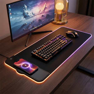 Tấm lót chuột chơi game sạc không dây Qi 15W, đèn LED <span class=keywords><strong>RGB</strong></span>, kích thước lớn 800 x 300 mm, dùng cho chơi game, văn phòng, hỗ trợ OEM, ODM, đóng gói nhãn riêng - Product Image 4