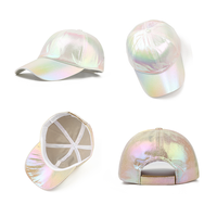 Casquette de baseball de luxe tendance en cuir métallisé à 6 panneaux avec sangle réglable pour club de nuit – Vente en gros