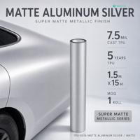 Matte Aluminium Silberfarbene PPF Super Matte Gegossene TPU 7,5mil Selbstheilende Kratzfeste Lackschutzfolie Großhandel