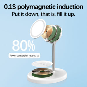 Estación de Carga Inalámbrica Magnética <span class=keywords><strong>2</strong></span> en 1 de 15W, Soporte Flexible para Escritorio de Oficina, Soporte para Teléfono Móvil, Gran Venta 2026 - Product Image 3