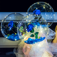 Choses de fête cadeaux de Saint-Valentin ballon à bulles Transparent LED ballon lumineux Rose Bouquet pour mariage cadeaux de saint valentin