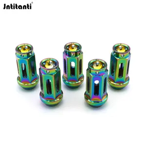 Jntitanti Light and high strength cone seat Gr.5 titanium car wheel nuts lug M12*1.5mm for Toyoto,Mazda,Honda,Acura,Scion