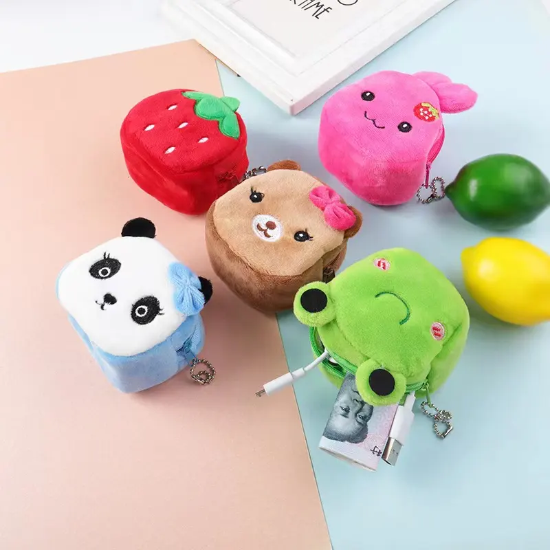 2022 In stock plush toy purse factory high quality plush toys animal coin purse soft toys