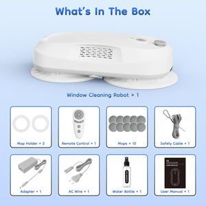 Robot de nettoyage de vitres intelligent électrique entièrement automatique, aspirateur de vitres pour usage domestique AU EU RU avec télécommande - Product Image 6