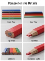 Crayons de charpentier à mine épaisse, forme ovale plate, pointe biseautée, 7 couleurs, pour la construction et le travail du bois, marquage, logo personnalisé, vente en gros, OEM