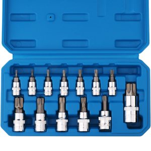 13-teiliges Torx-Bit-Steckschlüssel-Set T8-T70 CRV Stern Stecknüsse 1/4 3/8 & 1/2 Zoll Antrieb für Handwerkzeuge Elektrowerkzeug Zubehör Autos Lastwagen - Product Image 1